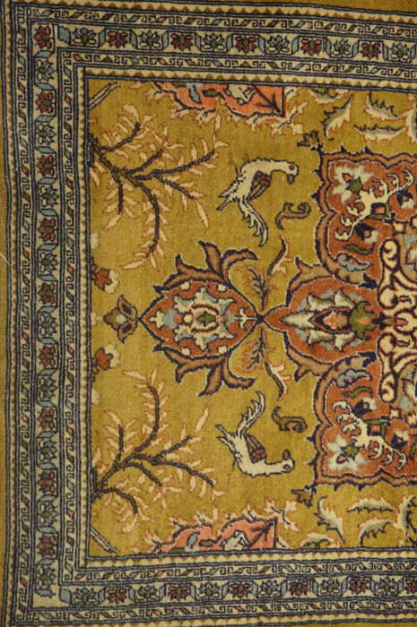 PERSIAN rugs, QOM, Iran - 80 cm x 130 cm, knotted hand, 1970