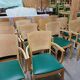 Set of 16 vintage Fameg wooden bistro armchairs