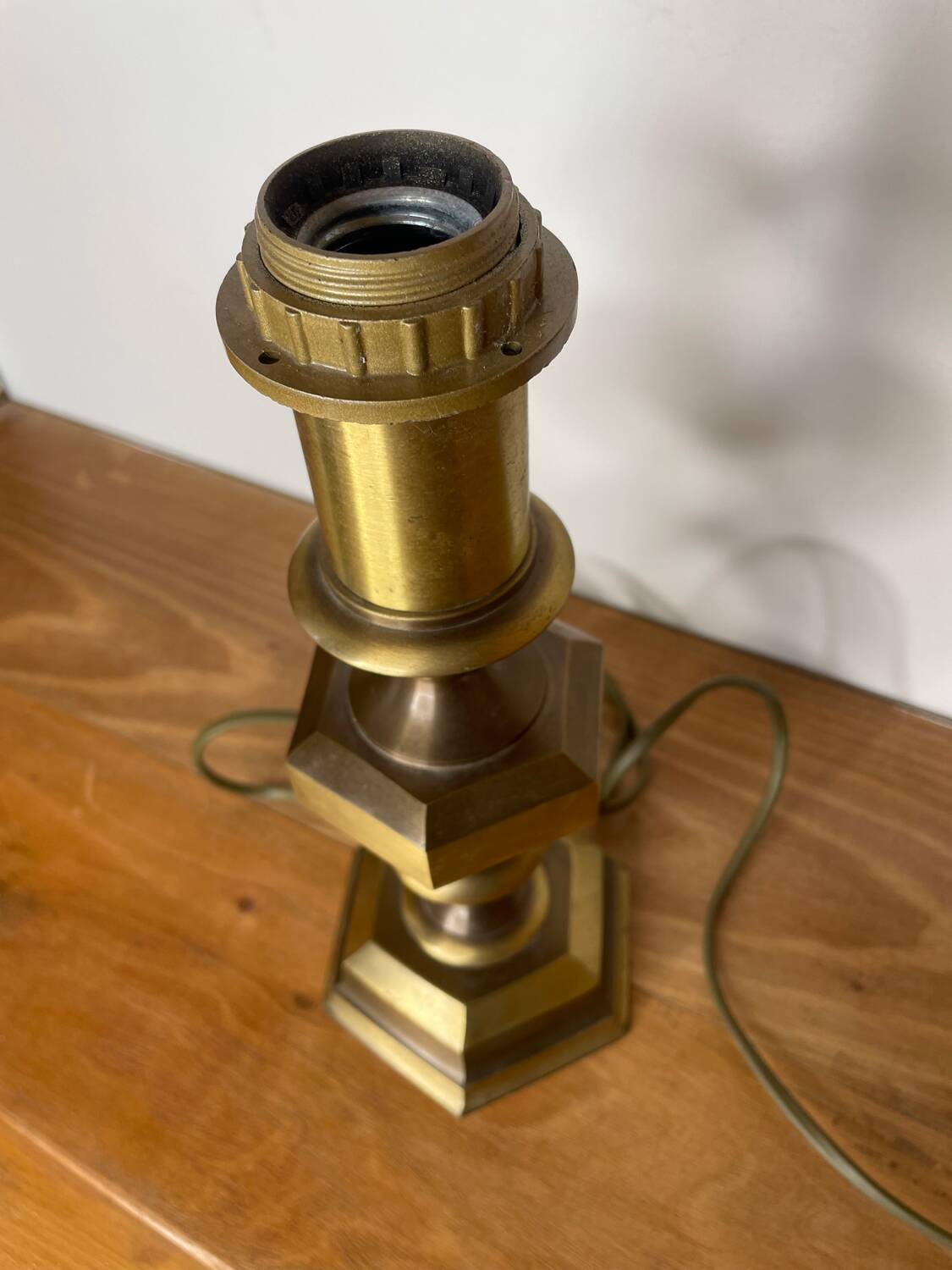 Antique brass lamp base