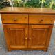 Commode buffet scandinave 2 portes et 2 tiroirs en bois massif pin 97cm
