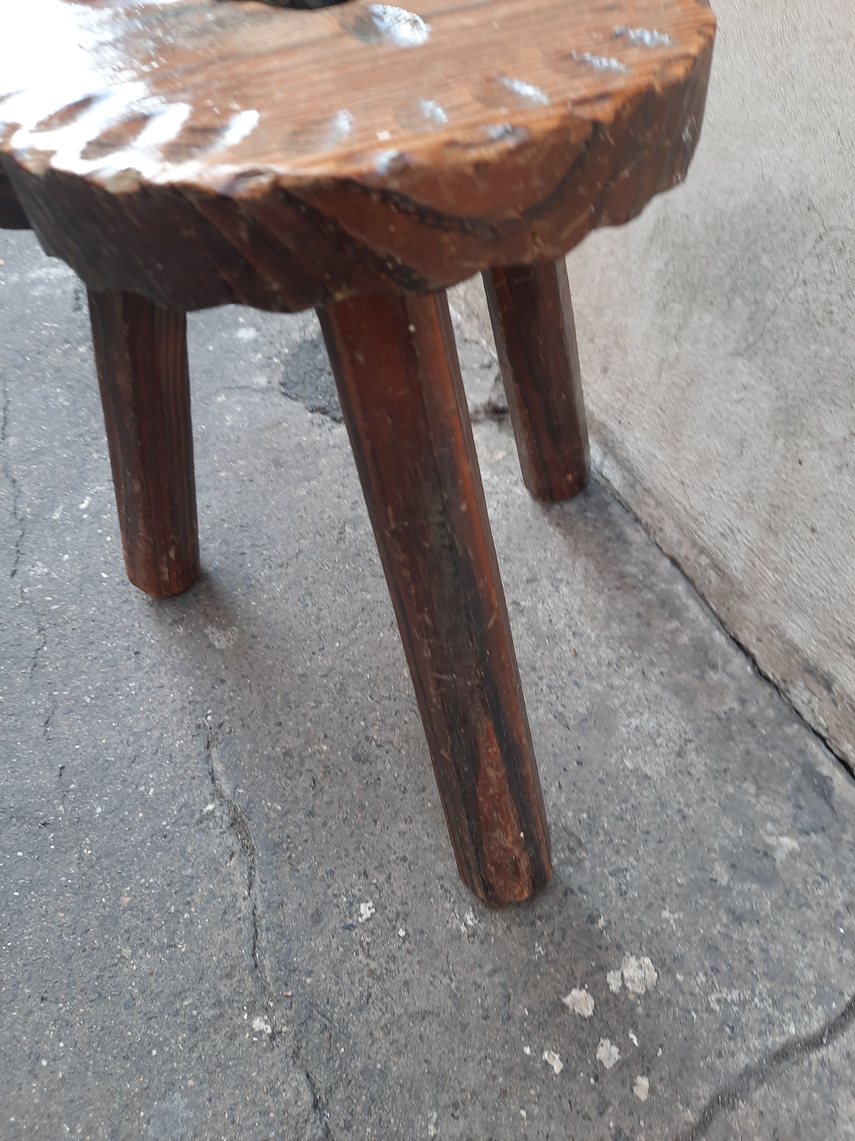 Wooden tripod stool