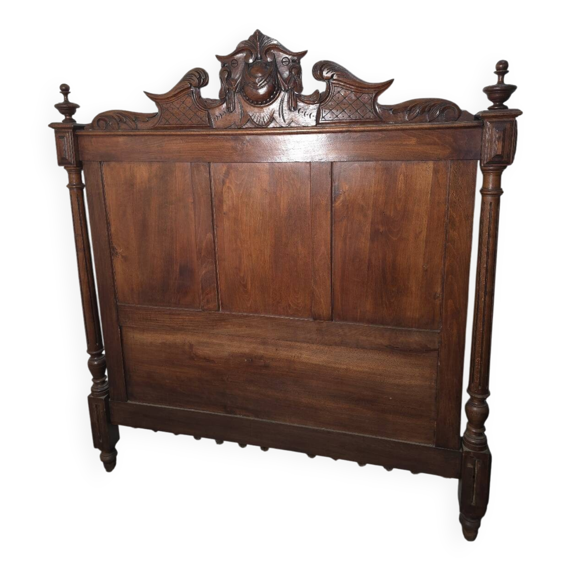 Carved beech headboard