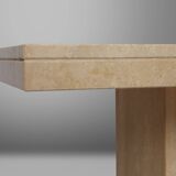 Sculptural Dinner Table in Travertine, France 1960s