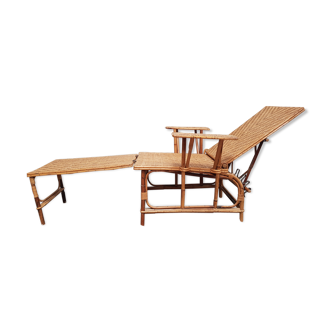 Old rattan long chair 50s