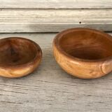 Vintage wooden olive wood bols