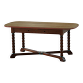 Table basse ou table à manger d'art populaire danois en pin avec des détails peints, Danemark, 1880