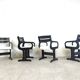 Vintage black wooden dining chairs, 1970s