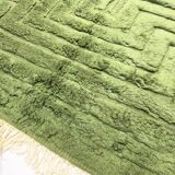 Moroccan Berber rug, Beni Ouarain, khaki green, 3.02 x 2.12 m