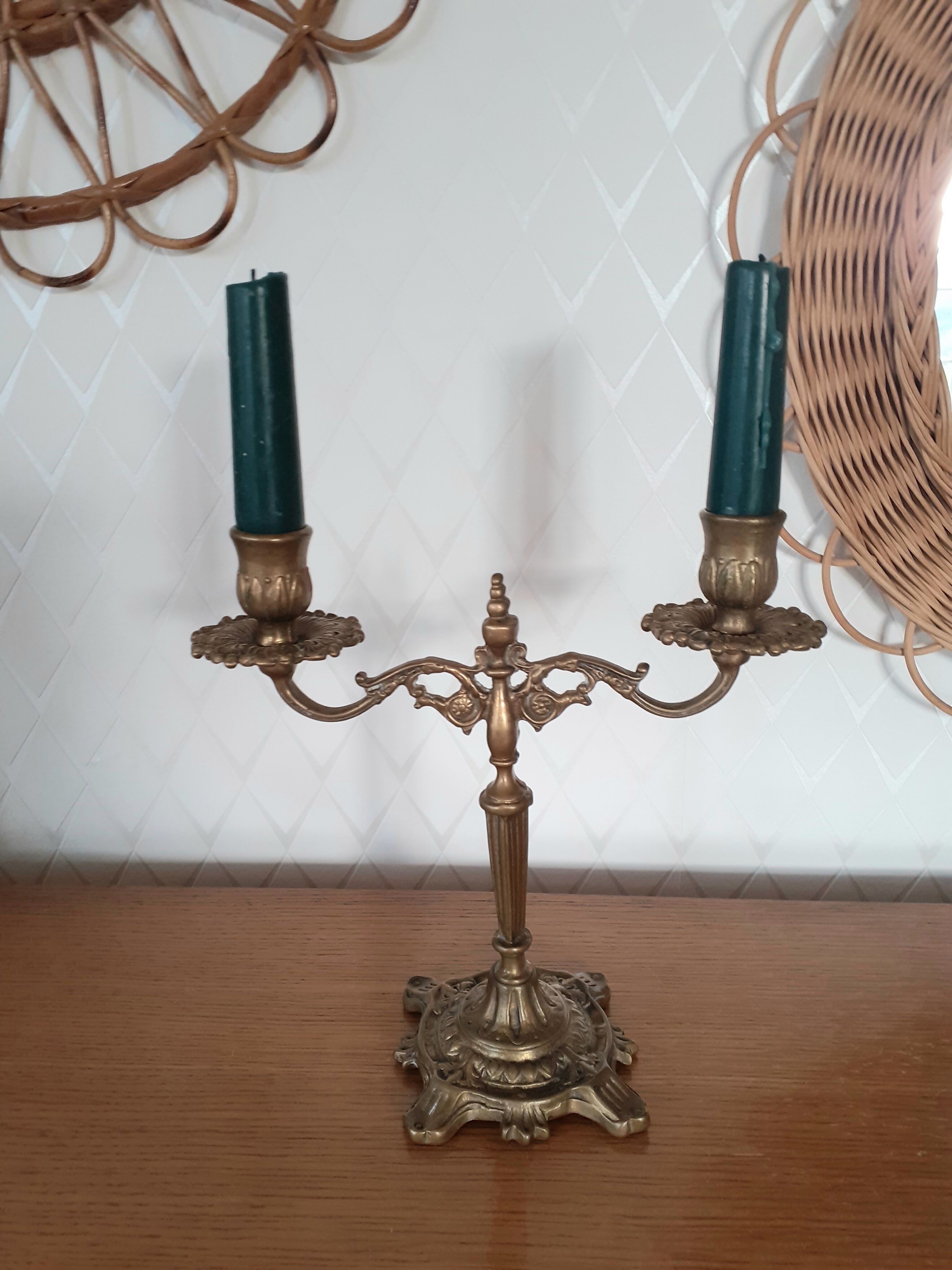 Chandelier deux feux en laiton