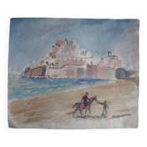 Watercolor jacques duléry-reyval - almeria 1970