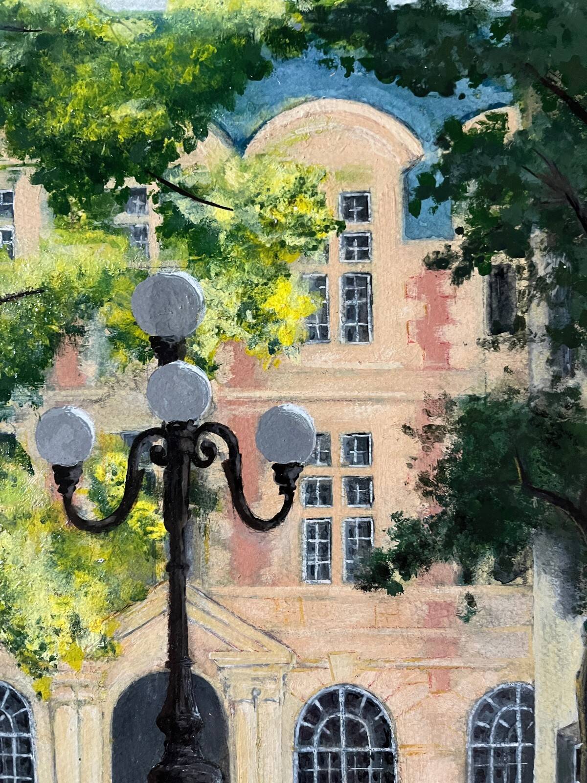 Tableau HSP "Place Furstenberg" in Paris signed Lafitte (mid-20th century)