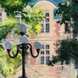 Tableau HSP "Place Furstenberg" in Paris signed Lafitte (mid-20th century)