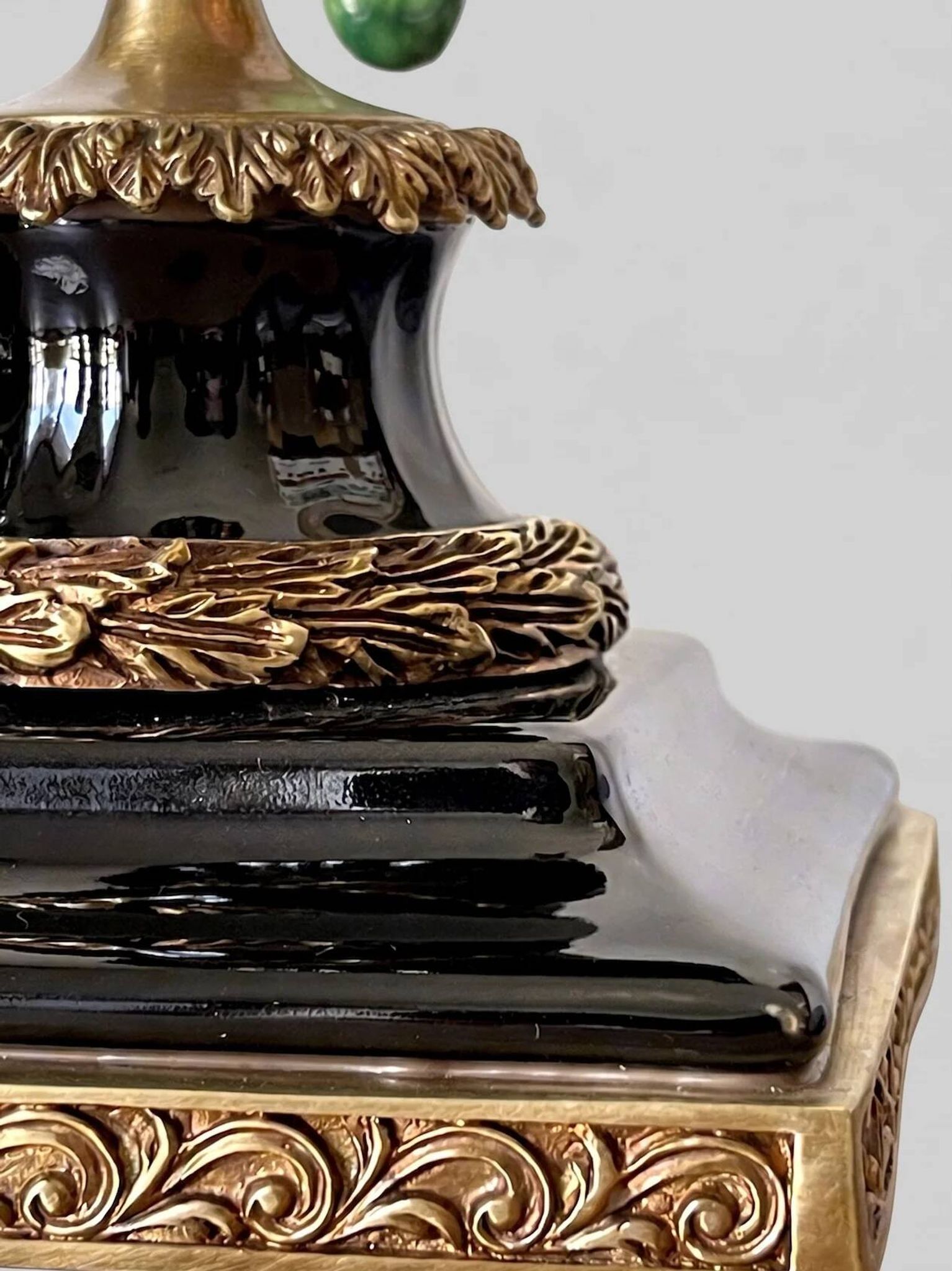 Pair of parrot candlesticks in porcelain and gilded bronze – Louis XVI style – 47 cm