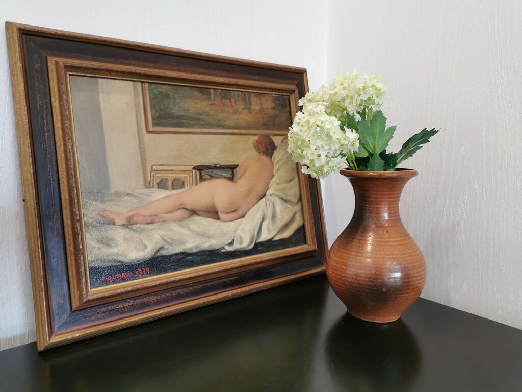 Brown vase marked Austria