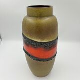 Khaki and red ceramic vase