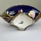 Art Nouveau navy blue barbotine bowl with raised floral decoration