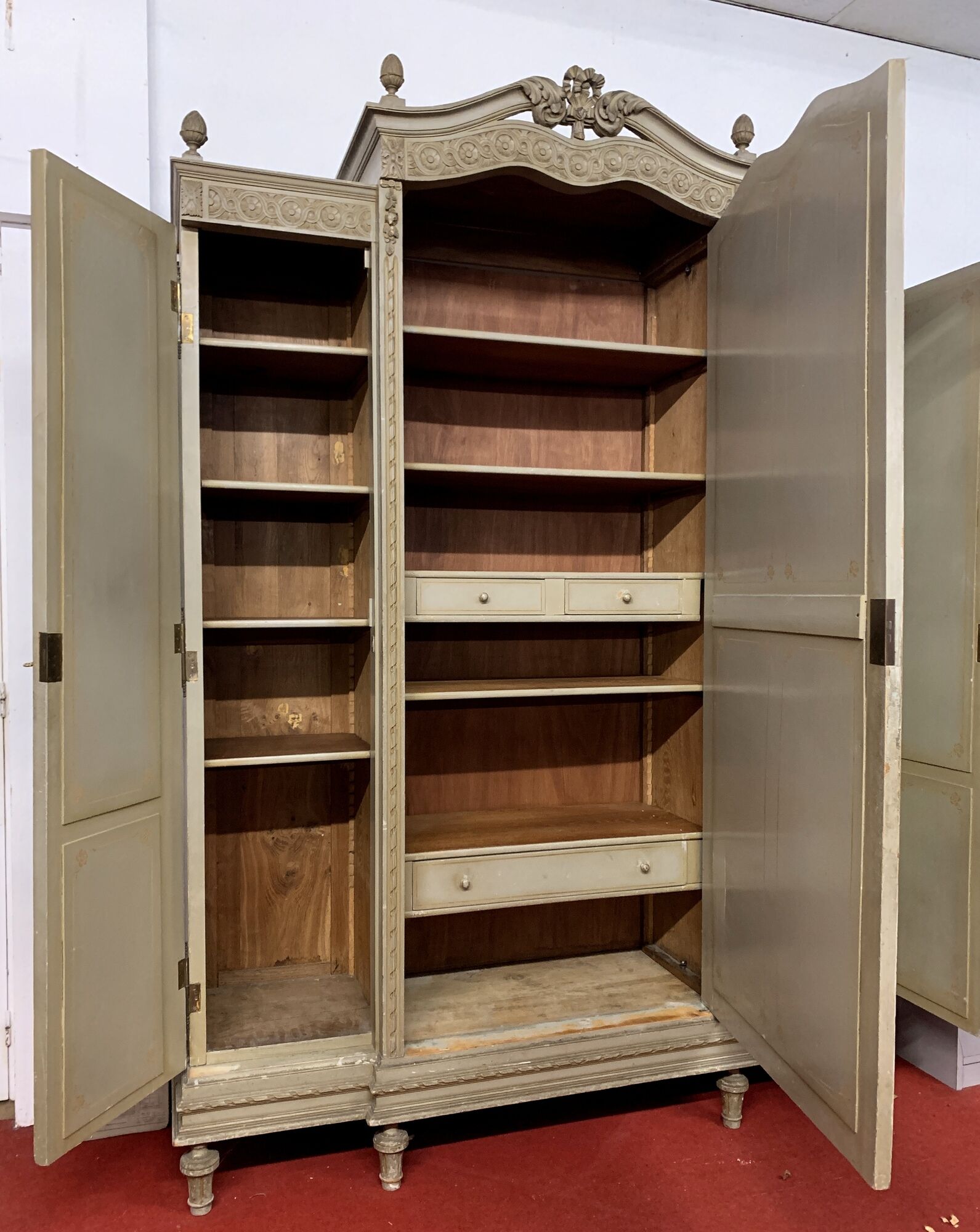 Cabinet Louis XVI jumped in lacquered wood and cane bottom around 1850