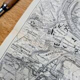 Bern, old map, printed in 1844.