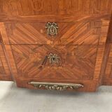 Louis XVI chest of drawers in wood veneer marquetry, 20th century