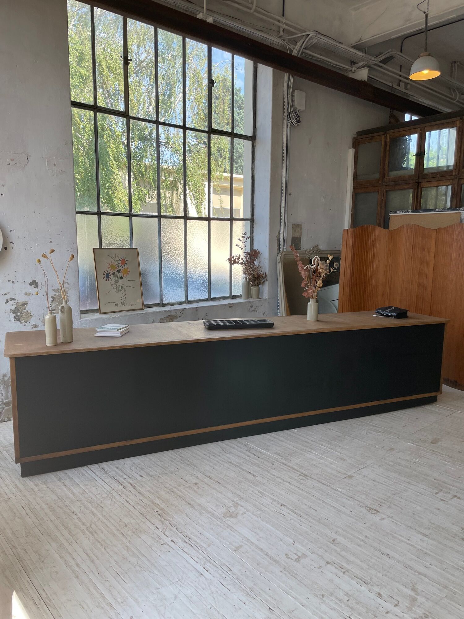Two-sided counter sliding doors oak XXL 4m enfilade