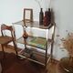 Bookcase furniture gilded and smoked glass vintage 70s Rochebobois