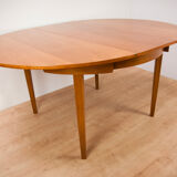 Vintage extendable dining table & 4 black chairs from Mcintosh,1960s