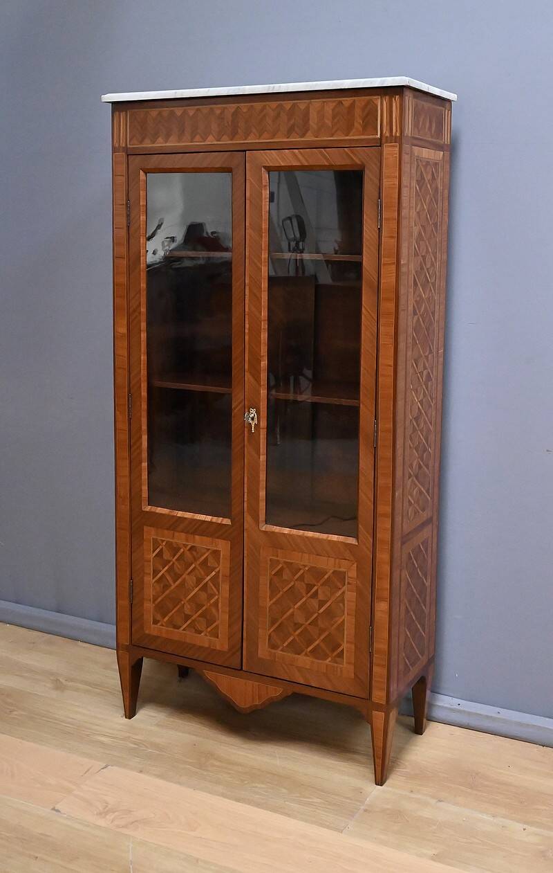 Small marquetry library, Louis XVI style – early 20th century