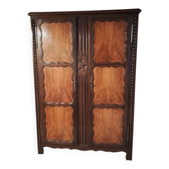 Old solid wood wardrobe