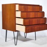 Buffet d'Erich Stratmann, tiroirs en teck, armoire en épingle à cheveux, années 1960