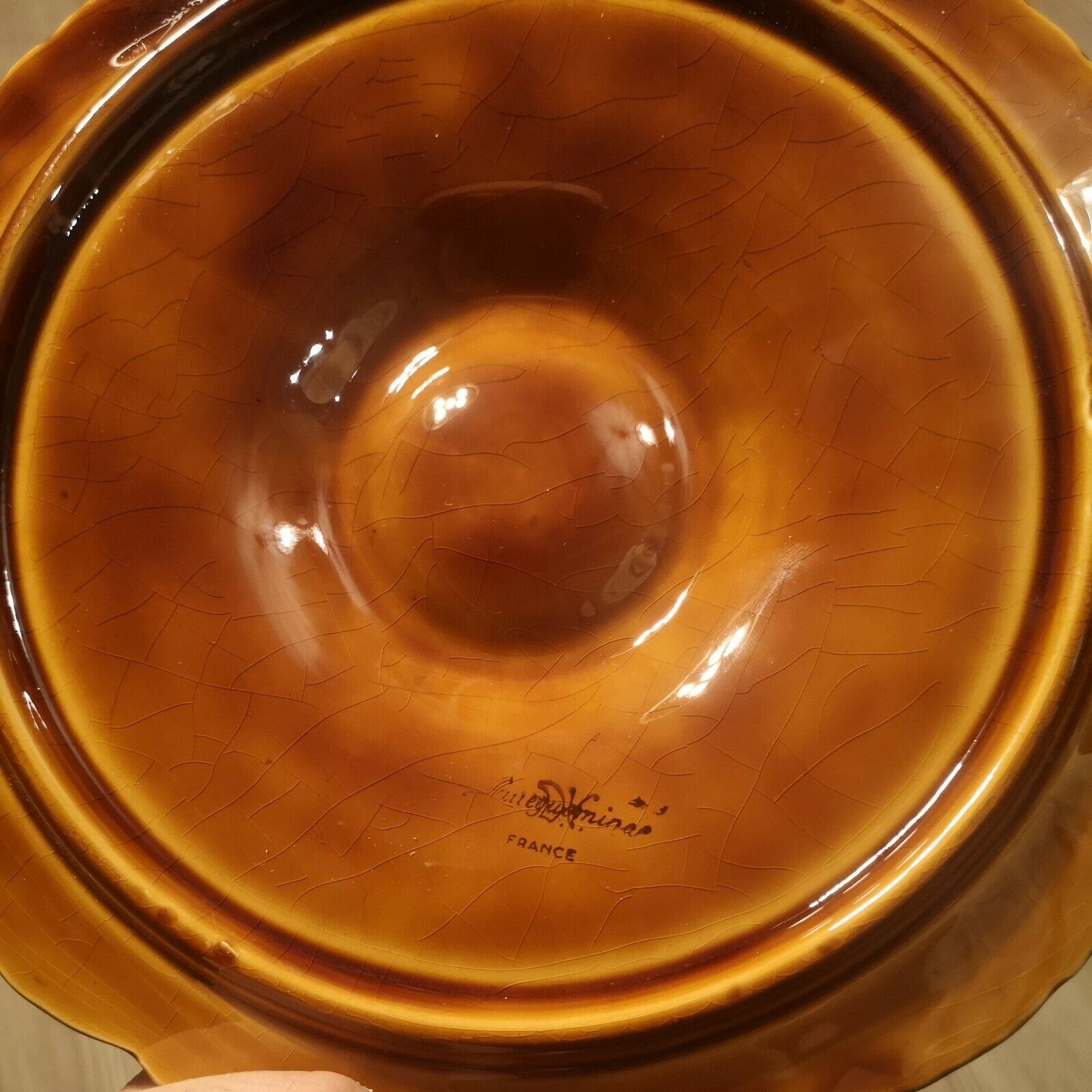 Series of 6 plates with oyster shells in Sarreguemines earthenware