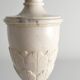 Neoclassical White Florentine Alabaster Table Lamp with Leaf Relief, Italy