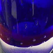 Vintage Scandinavian cobalt blue bubble glass vase from the brand.