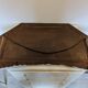 Vintage geometric mirror with floral decoration – painted patinated wood – 79 cm
