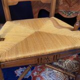 Pair of solid walnut armchairs in Provençal style