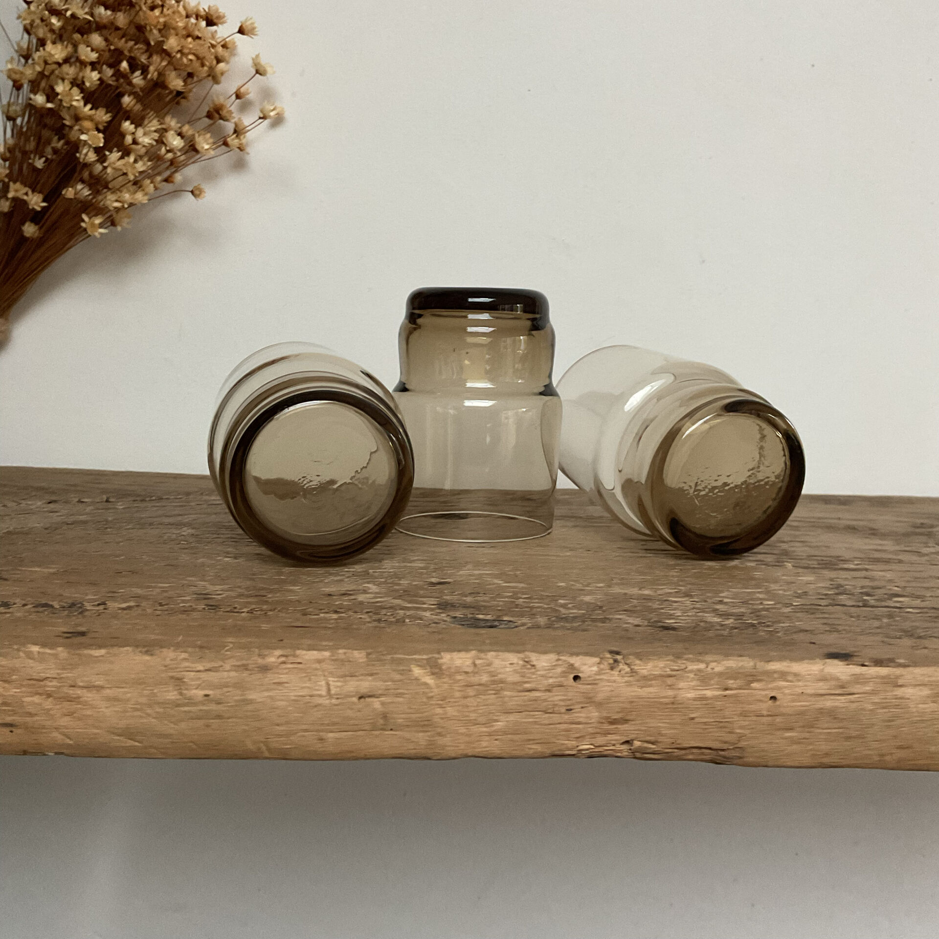 10 small vintage handmade glasses