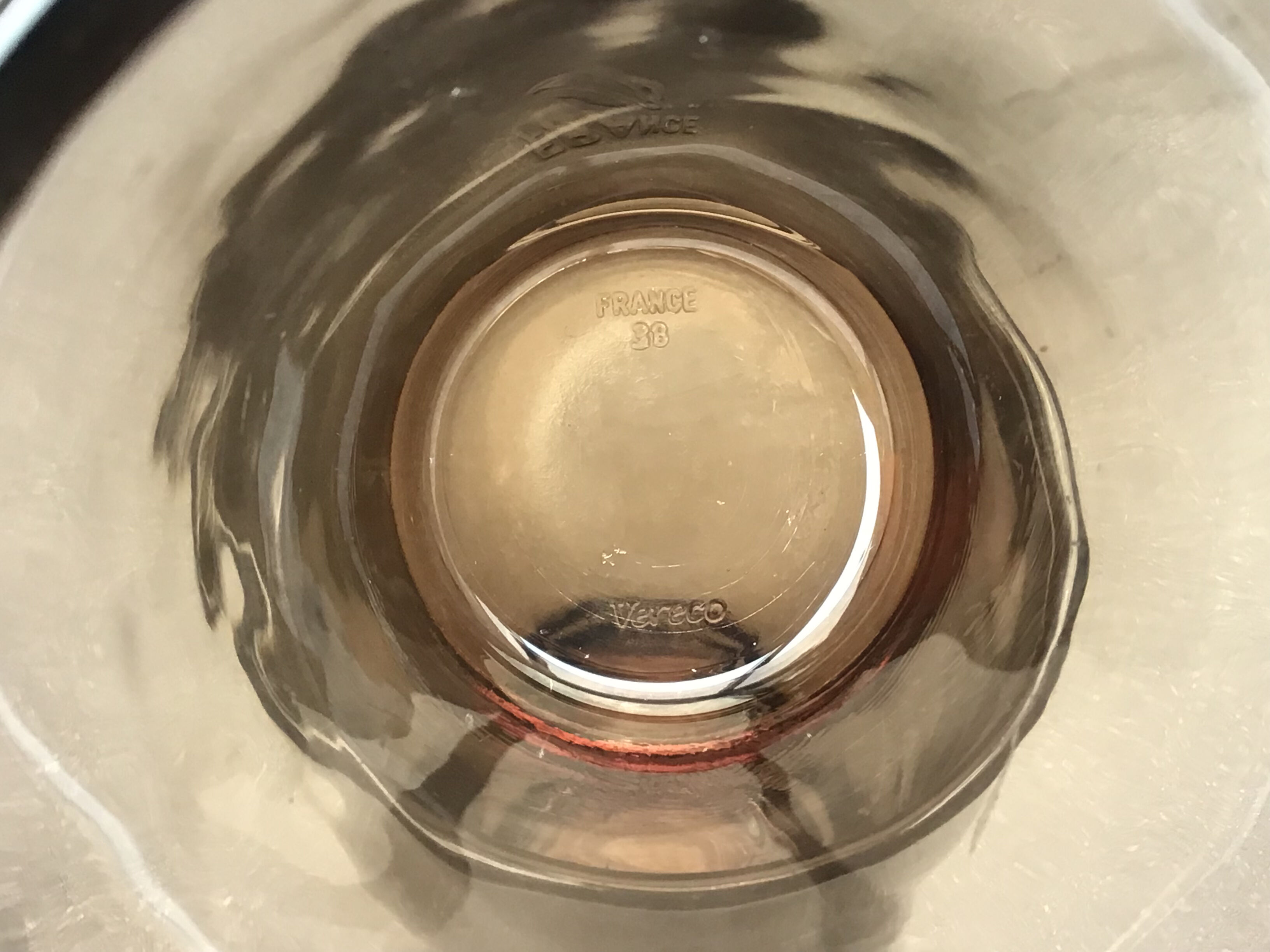 Set of 6 glasses glasses Vereco smoked brown color