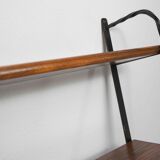 Wall shelf string 1960 3 solid wood tops black and brown