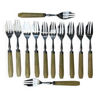 Set of 12 dessert forks with box