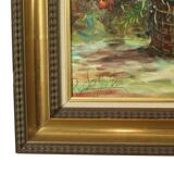 Still Life Flowers Vintage Painting on Canvas R. De Gryse