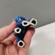 A Japanese ceramic “toy” from the 70s, blue Kawaii animal deer figurine.
