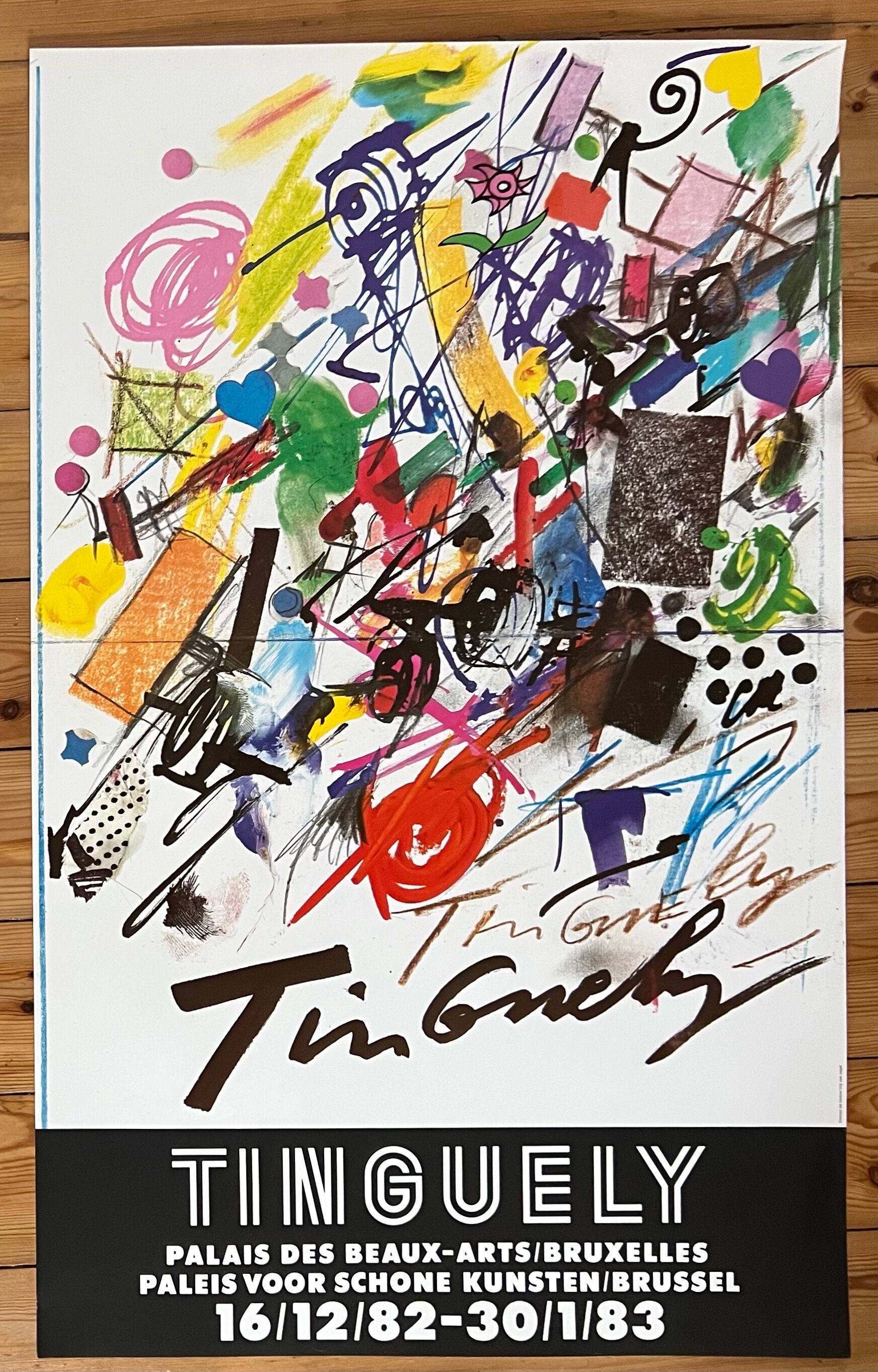 Jean TINGUELY 51925-1991) Large Original Poster Palais des Beaux-Arts, Brussels, 1982