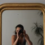 Louis Philippe mirror gilded with gold leaf - 67x54cm