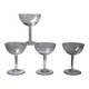 4 large engraved champagne glasses, Art Deco style from 1925-1940.