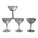 4 large engraved champagne glasses, Art Deco style from 1925-1940.