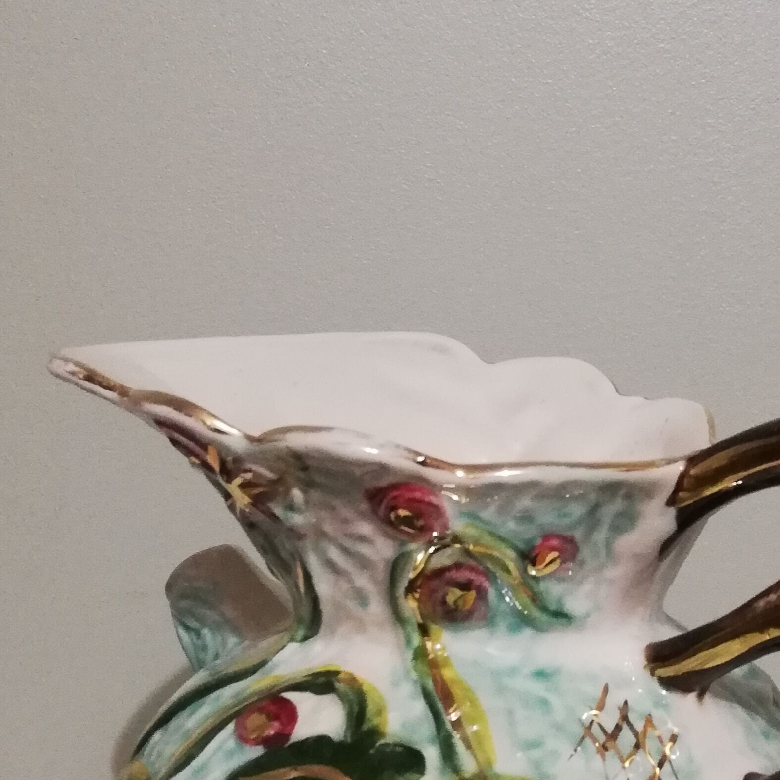 Ceramic pitcher vase signed Hubert Bequet