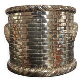 Cache pot vintage en métal argenté