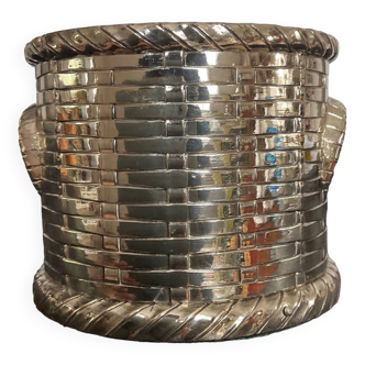Vintage silver metal plant pot