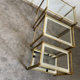 Trio de tables basses « Nido » laiton et verre Italie 70s