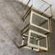 Trio of coffee tables "Nido" brass and glass Italy 70s