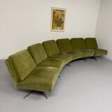 Complete living room with a sofa and 2 Italian design armchairs from the 70s, vintage.